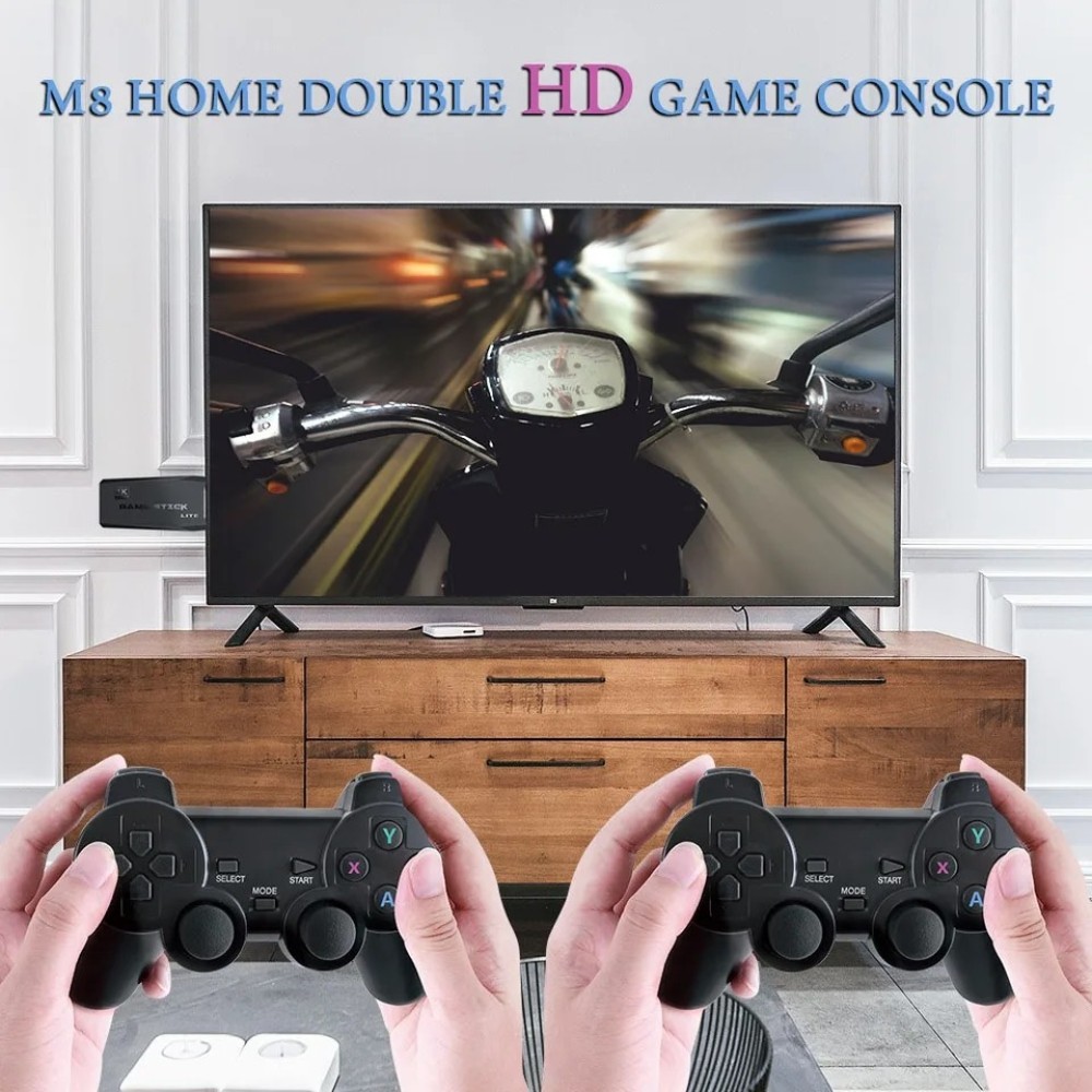 M8 Mini Retro Console 64GB Wireless Video Game Consoles 4K HD M8 Game Stick Lite With Gamepad Built-in 20000+ Games For PS1