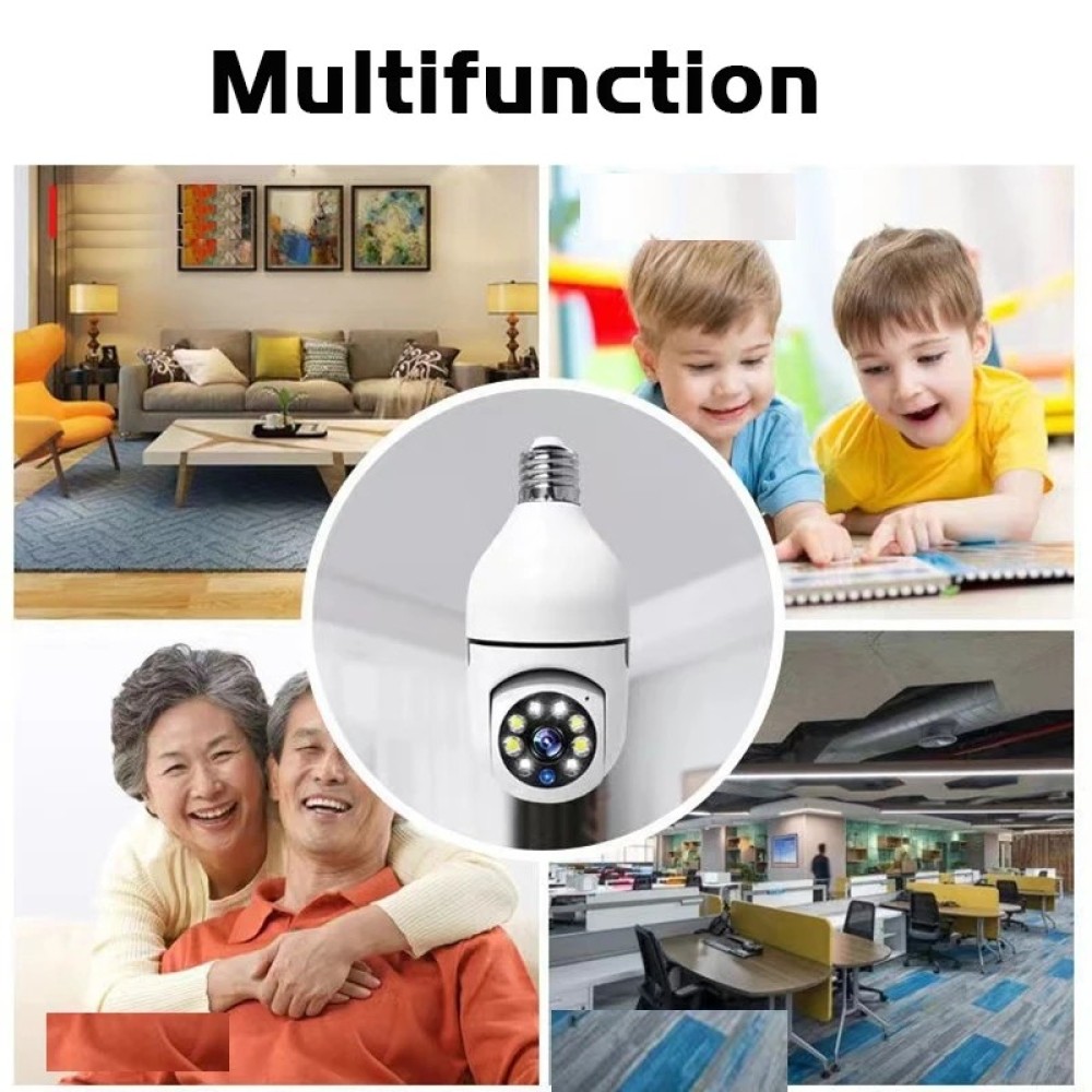 E27 Wireless WiFi Bulb Mini Camera Full HD 1080P 360 Degree Auto Rotate IP Cam Smart Home Security Remote View Panoramic Camcorders