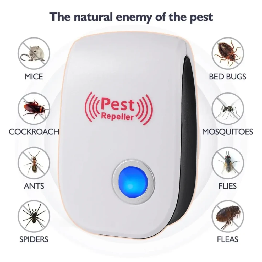 Electric Ultrasonic Pest Repeller Anti Mosquito Rodent Control Indoor Bug Cockroach Insect Killer Zapper Repellent