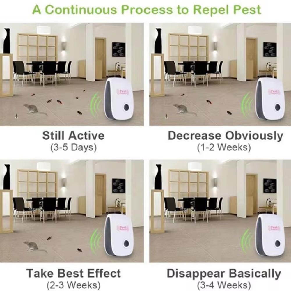 Electric Ultrasonic Pest Repeller Anti Mosquito Rodent Control Indoor Bug Cockroach Insect Killer Zapper Repellent