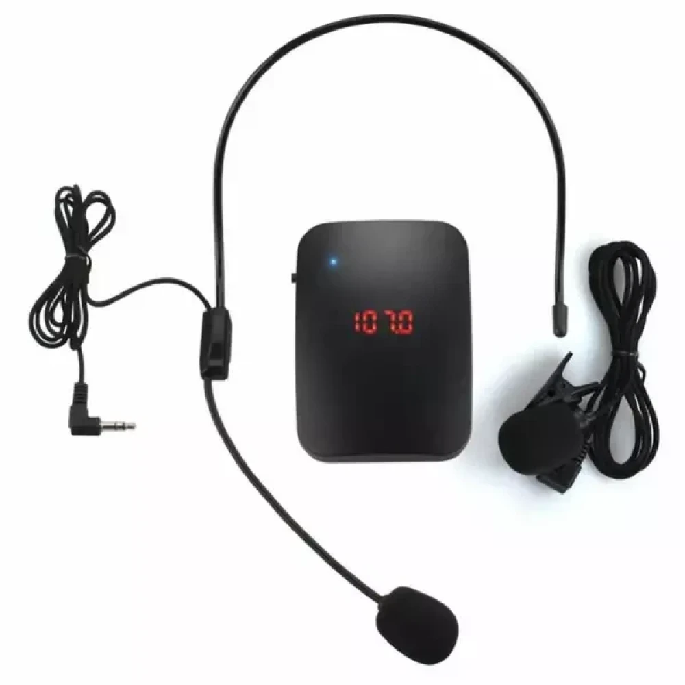 Universal FM Wireless Headset Microphone FM Radio Amplifier FM Transmitter Headset With Both Headset MIC Collar Clip-On MIC