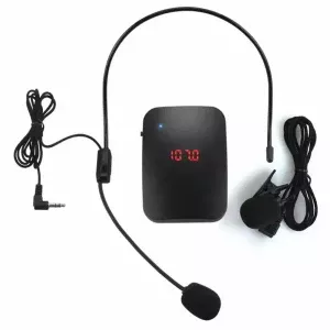 Universal FM Wireless Headset Microphone FM Radio Amplifier FM Transmitter Headset With Both Headset MIC Collar Clip-On MIC