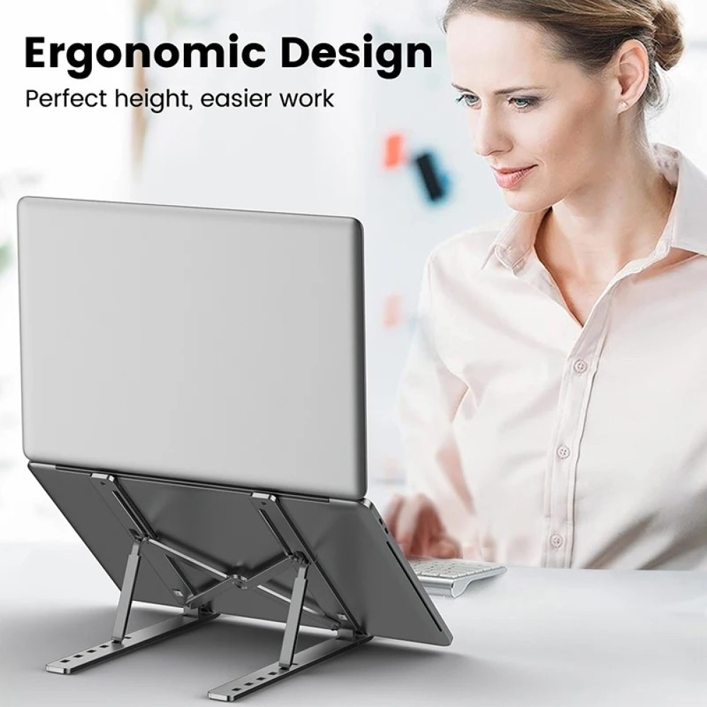 Foldable Laptop Stand Aluminium Alloy Adjustable Laptop Holder Tablet Stand Portable for MacBook, Laptop, Tablet