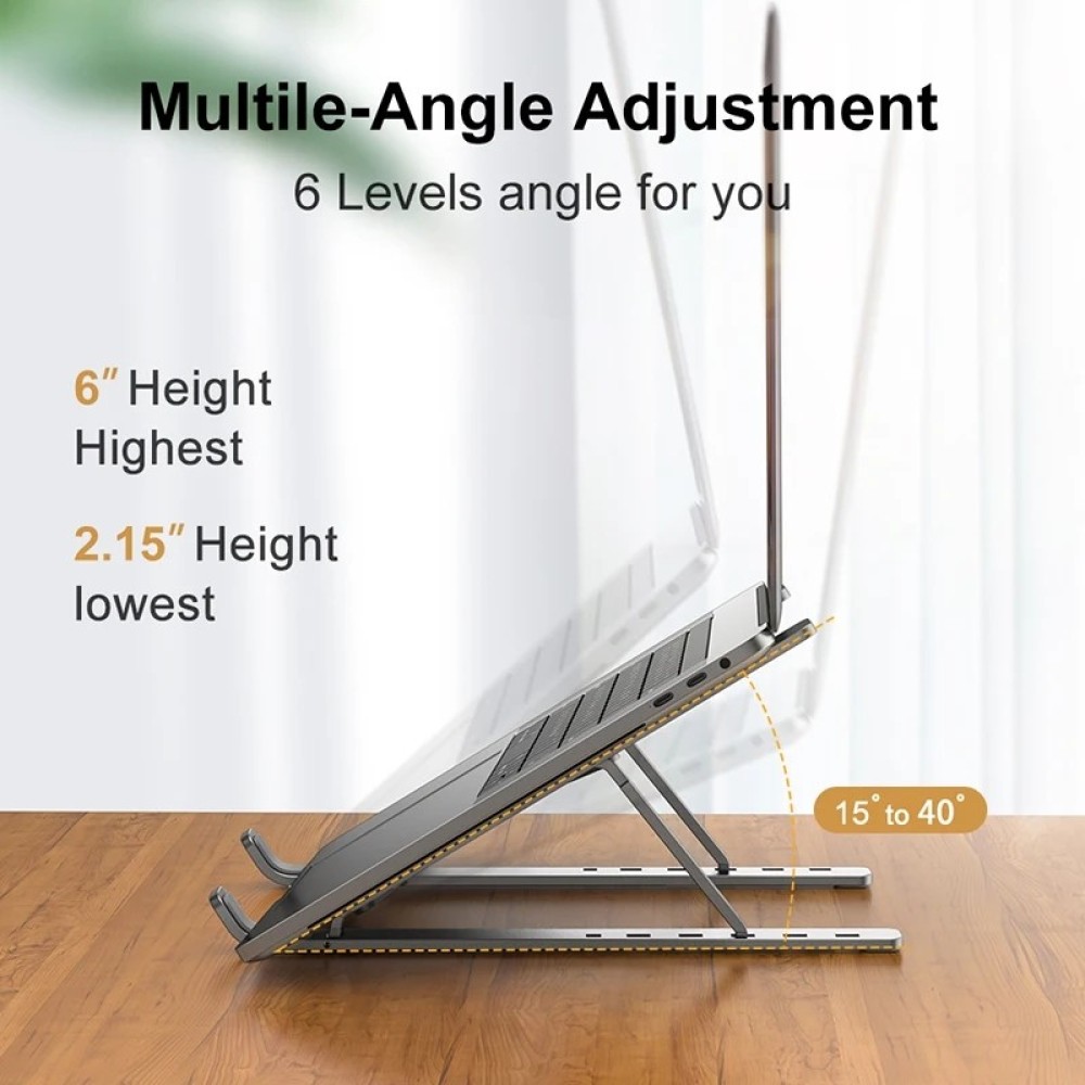 Foldable Laptop Stand Aluminium Alloy Adjustable Laptop Holder Tablet Stand Portable for MacBook, Laptop, Tablet