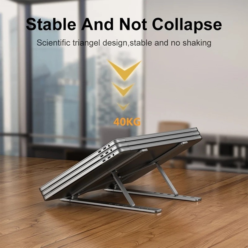 Foldable Laptop Stand Aluminium Alloy Adjustable Laptop Holder Tablet Stand Portable for MacBook, Laptop, Tablet