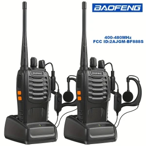 2pcs Baofeng BF-888S Walkie Talkie 5W Portable Handheld Walkie-Talkie Transceiver 16 Channel Long Range Two Way Radio For Hunting