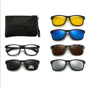5 in 1 Polarized Clip on Sunglasses Eyeglass Frames