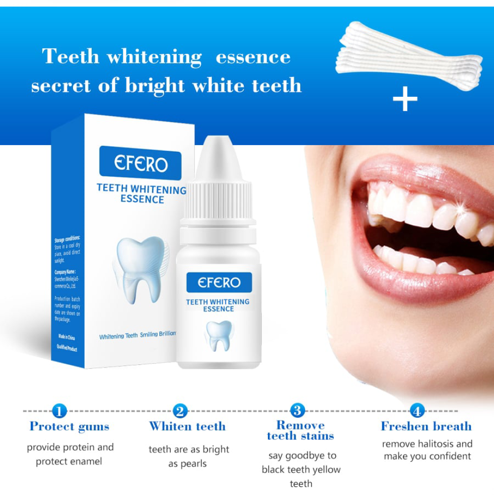 EFERO Teeth Whitening Essence Powder Oral Clean Serum Removes Plaque Stains Brightify Tooth Freshen Breath Bleaching Toothpaste