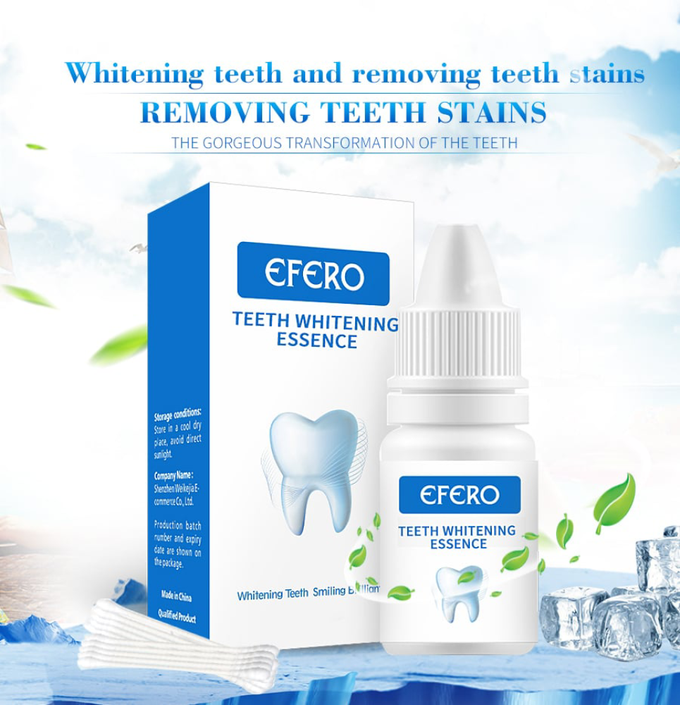 EFERO Teeth Whitening Essence Powder Oral Clean Serum Removes Plaque Stains Brightify Tooth Freshen Breath Bleaching Toothpaste