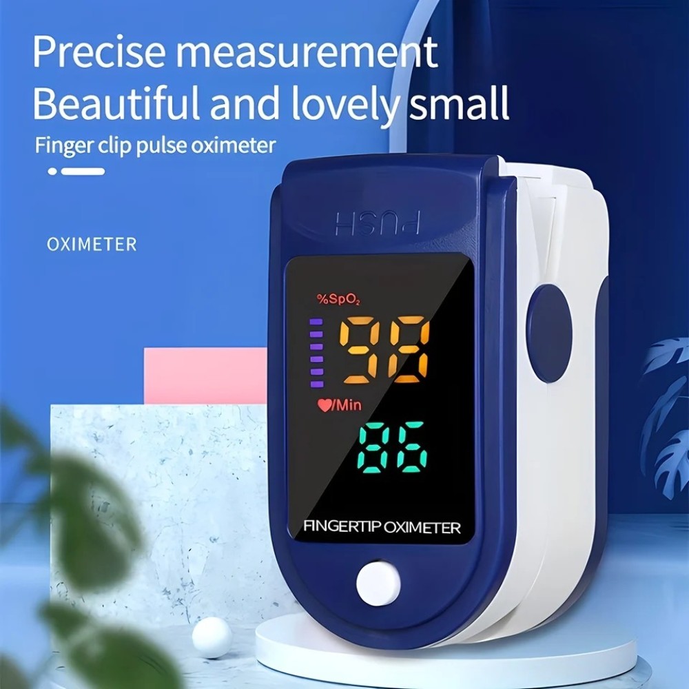 Finger Clip Pulse Oximeter, Blood Oxygen Monitor, One Button Measurement, LED Display, Automatic Shut Down, 8 Seconds Measure