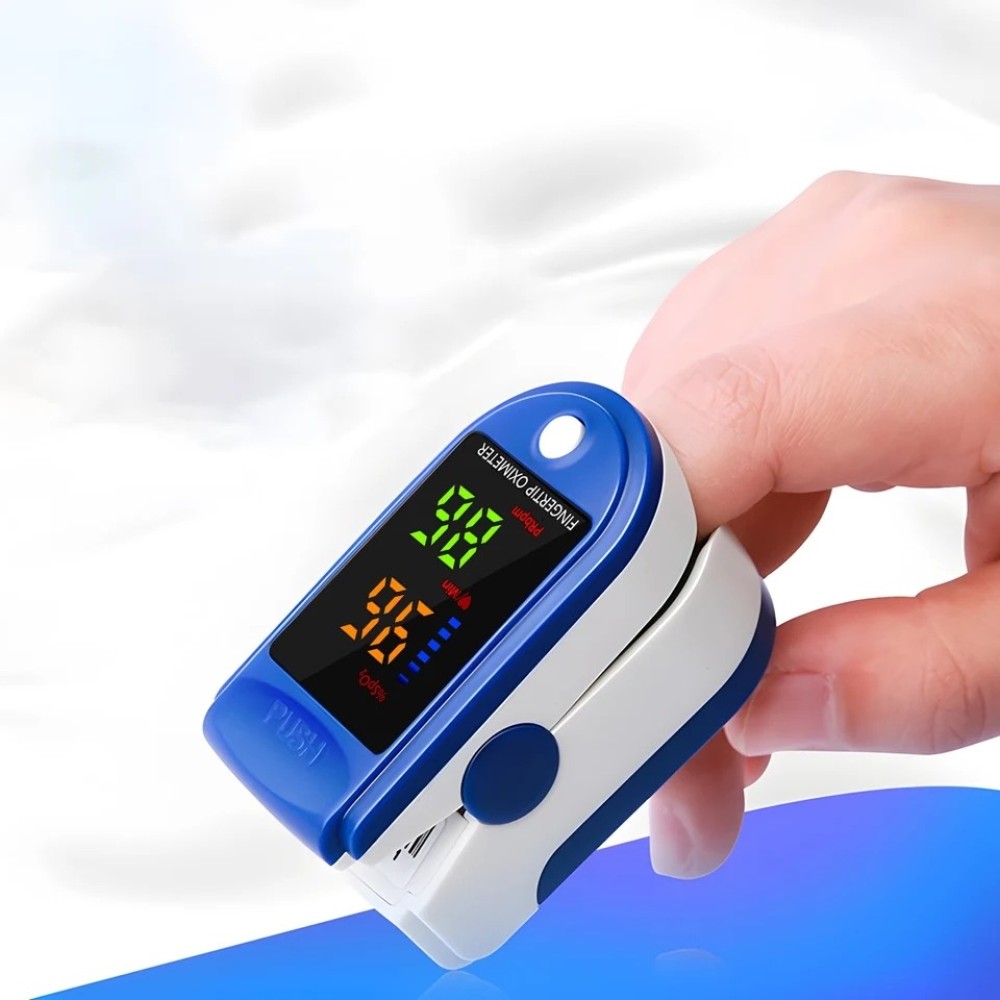 Finger Clip Pulse Oximeter, Blood Oxygen Monitor, One Button Measurement, LED Display, Automatic Shut Down, 8 Seconds Measure