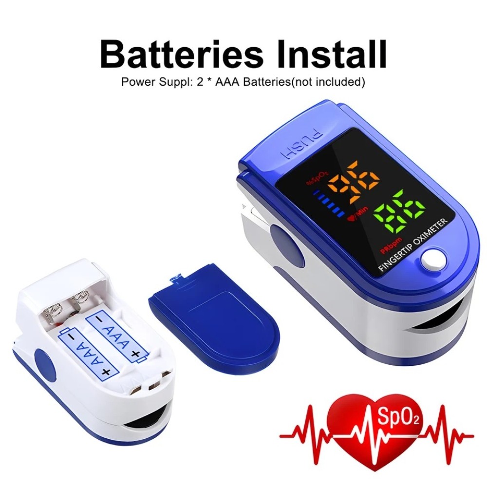 Finger Clip Pulse Oximeter, Blood Oxygen Monitor, One Button Measurement, LED Display, Automatic Shut Down, 8 Seconds Measure