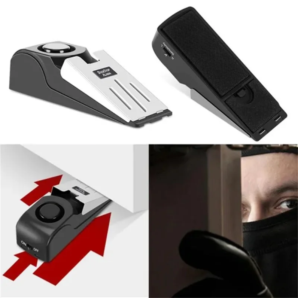 Mini Home Alarm Security System Door Stop Stopper Alarm Block Blocking System Self-protection Vibration Alarm Block