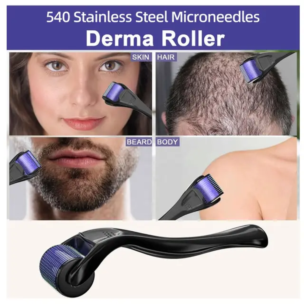 Microneedle Derma Roller System, Facial Hair Growth, Increased Balm and Serum Absorption