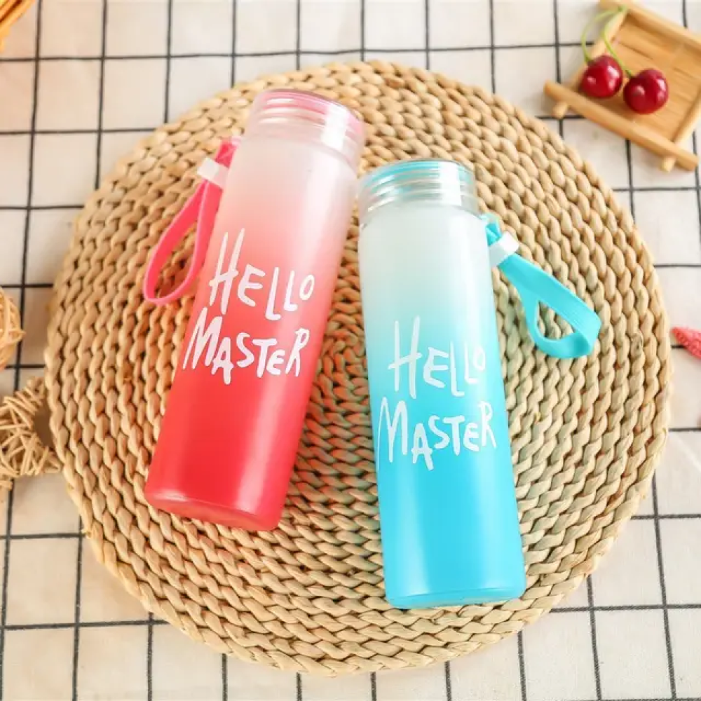 Colorful Glass Water Bottle Sport Office Leak Proof Large Capacity Gradient Color Juice Tea Cup Kids Drinkware