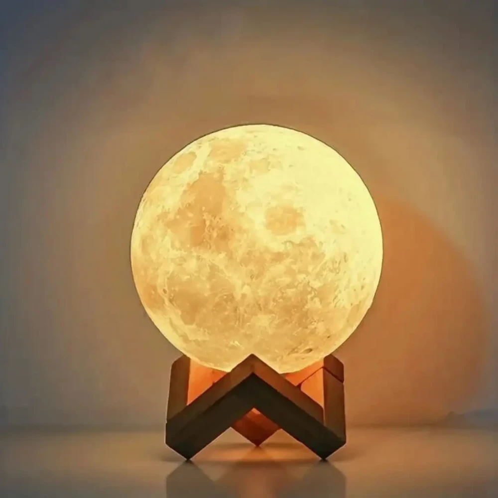 3D Moon Light Table Lamp Bedroom Bedside LED Dining Table Night Light Starry Sky Projection Small Lamp Home Decoration Lighting