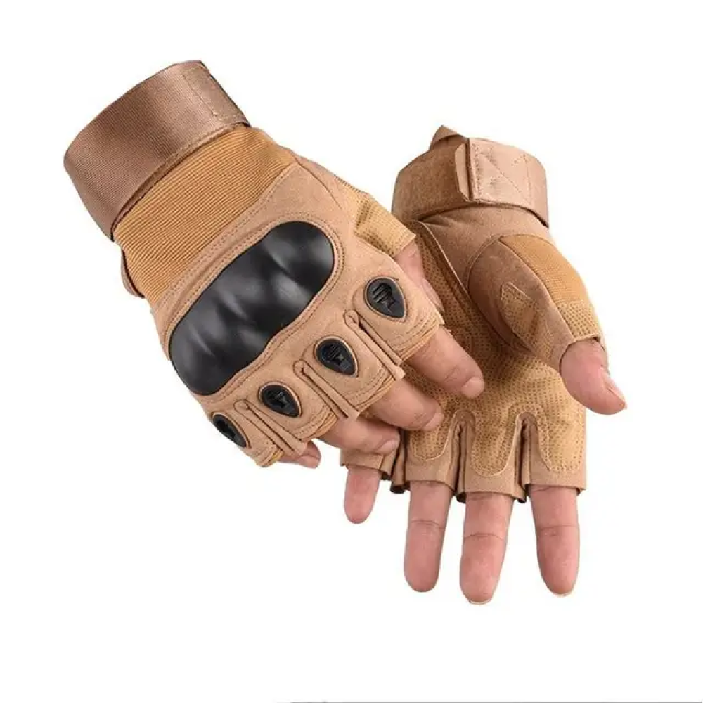 Men's Half Finger Tactical Gloves For Outdoor Cycling, Riding, Sports, Anti-Slip, Wear-Resistant, Mountain Climbing, Fitness, Boxing Training