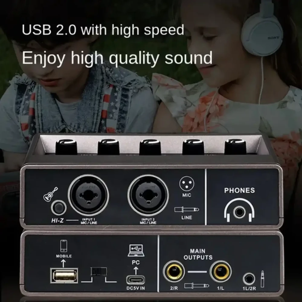 Microphone Recording Sound Card USB Sound Card Audio Mixer Microphone Live Recording K Song