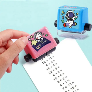 Addition and Subtraction Teaching Stamps for Kids Double-Head Roller Math Stamp Roll Within 100 Teaching Digital Stamp