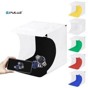 PULUZ 20cm LED Panels Folding Portable Light Photo Lighting Studio Shooting Tent Box Kit 6 Colors Backdrops Tabletop Shooting