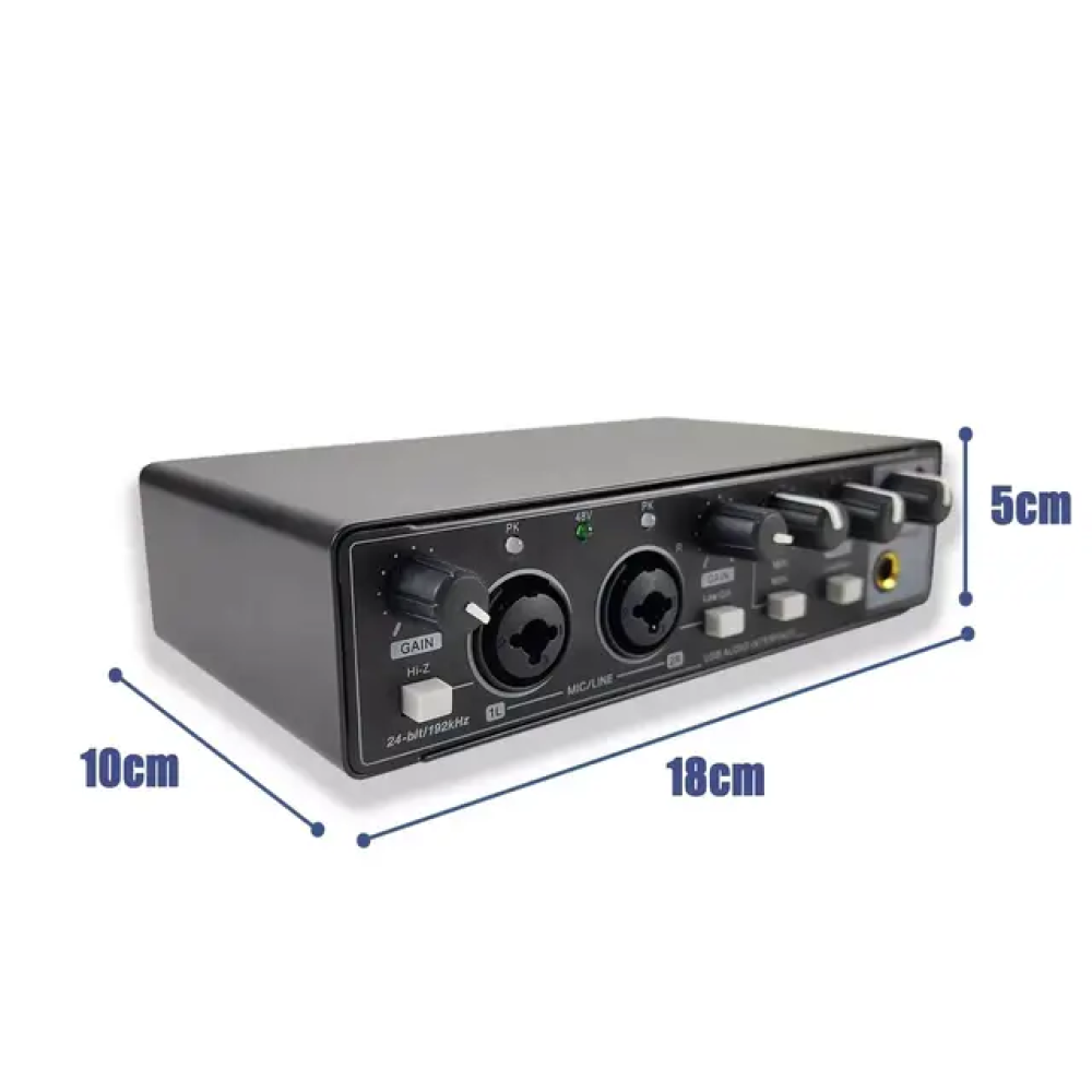 GAX-MD22 Audio Interface Recording Live Dubbing Equipment Singing USB External Guitar Audiobook Professional Sound Card