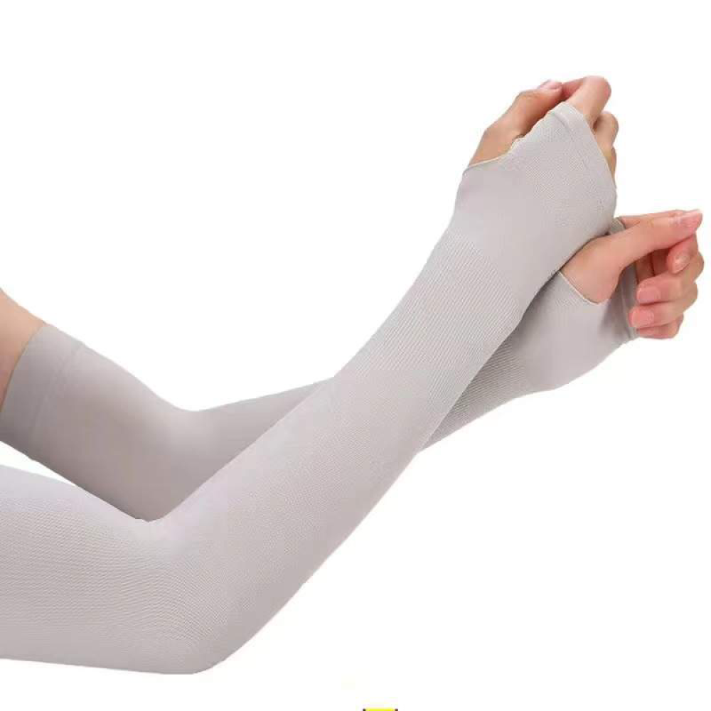 Cooling Arm Sleeves with Thumb Holes Arm Sleeves Cooling Sun Sleeves to Cover Arms Silk Sunscreen Sleeves Prefect for Cycling Driving Golf Running for Men Women