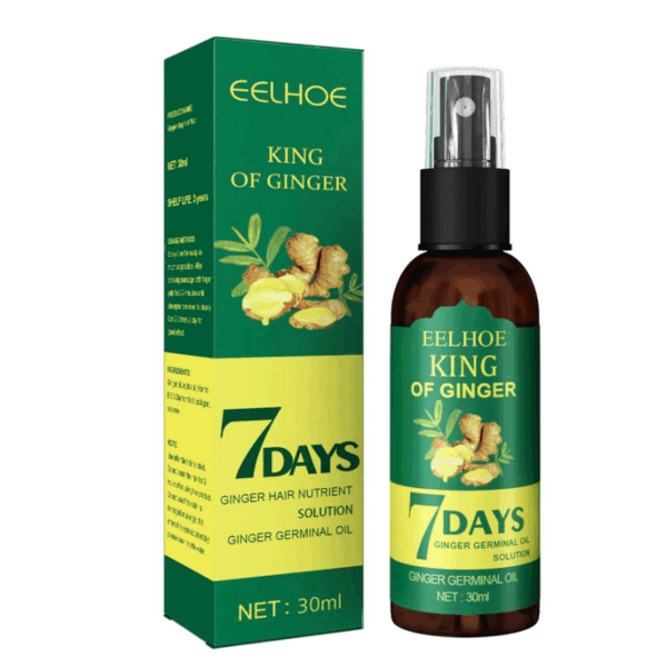 7days Ginger Germinal Oil Hair Regrowth Spray, Moisturizing Scalp Massage Hair Care, Anti Hair Loss, Prevent Dry Frizzy & Thinning Hair