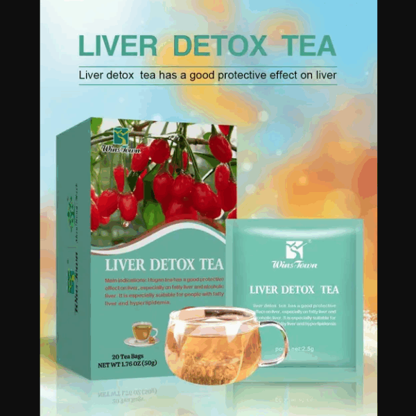 Wins Town Liver Detox Tea | Herbal Tea for Alcoholic Hepatitis, Swollen Liver, and Hyperlipidemia