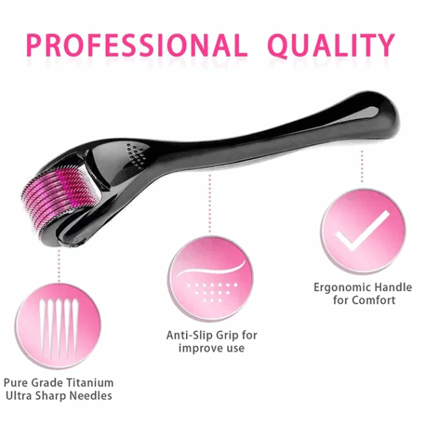 Microneedle Derma Roller System, Facial Hair Growth, Increased Balm and Serum Absorption