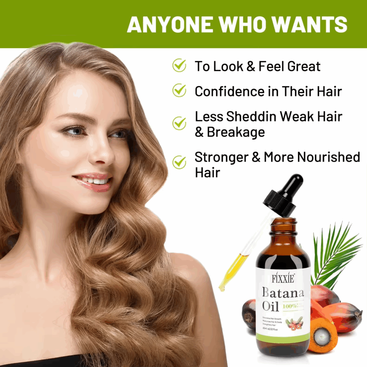 FIXXIE Batana Oil for Hair Growth - 60ml, 100% Pure & Natural Batana Hair Oil from Honduras, Designed to Prevent Hair Loss, Suitable for Men & Women, Promotes Thicker & Stronger Hair. - Image 2