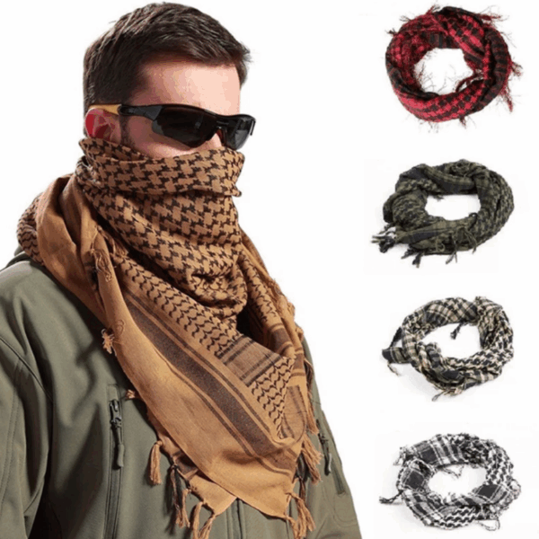 Windproof Headscarf: East Thousand Bird Plaid Camouflage Shawl for Muslim Sunscreen and Breathable Protection