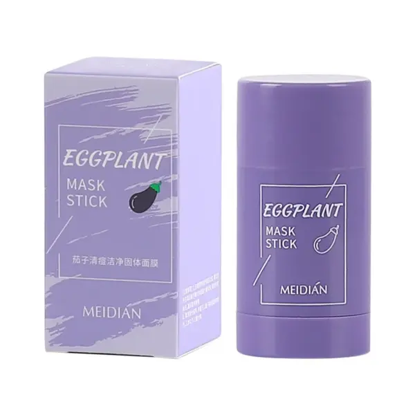 Eggplant Mask Stick Solid Cleansing Mask - Purifying Clay Stick for Oil Control, Deep Cleansing, and Blackhead Removal.