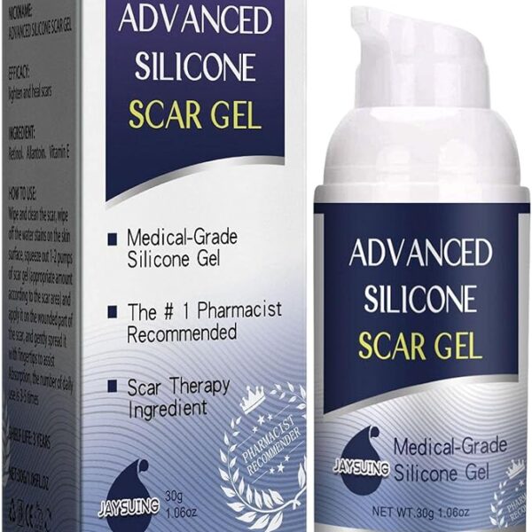 Advanced Silicone Scar Gel for Surgical Scars, C-Section & Stretch Mark Remover, Old & New Scar Management